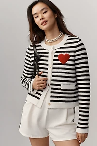 NVLT Striped Heart Knit Jacket