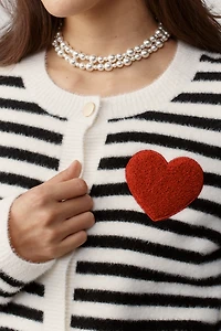 NVLT Striped Heart Knit Jacket