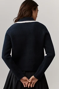NVLT Lace-Trim Knit Jacket