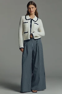 NVLT Crochet Knit Collared Jacket