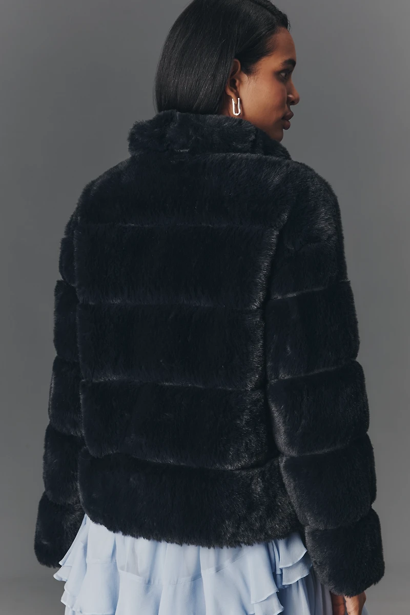 NVLT Eva Channeled Faux Fur Jacket