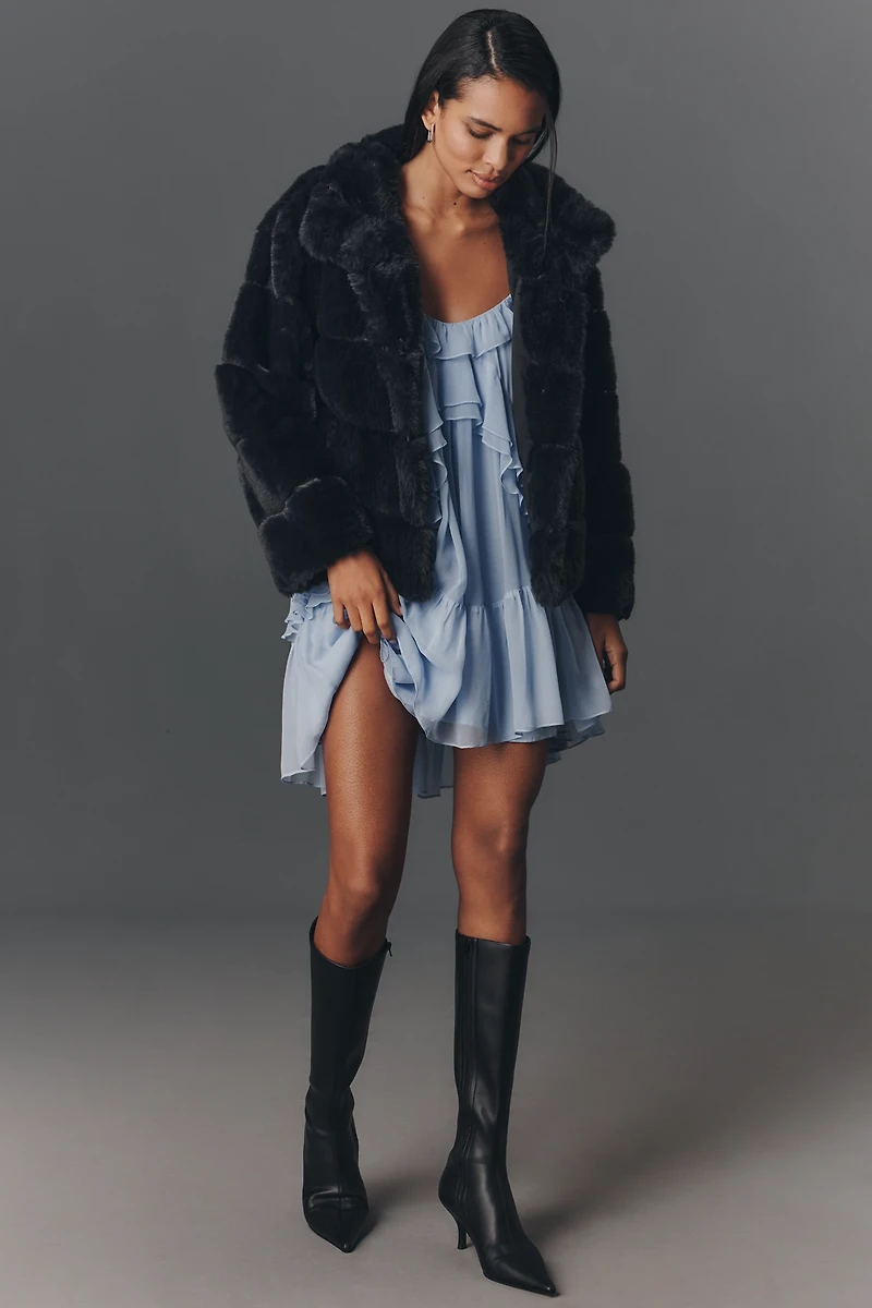NVLT Eva Channeled Faux Fur Jacket