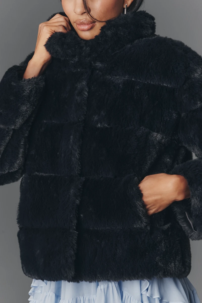 NVLT Eva Channeled Faux Fur Jacket