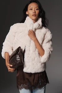 NVLT Eva Channeled Faux-Fur Jacket