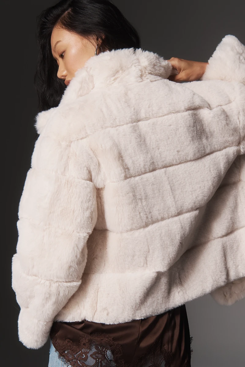 NVLT Eva Channeled Faux-Fur Jacket