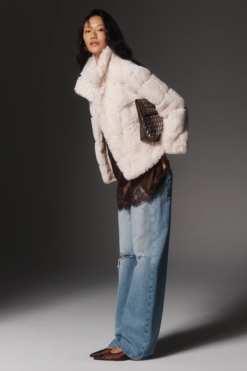NVLT Eva Channeled Faux-Fur Jacket