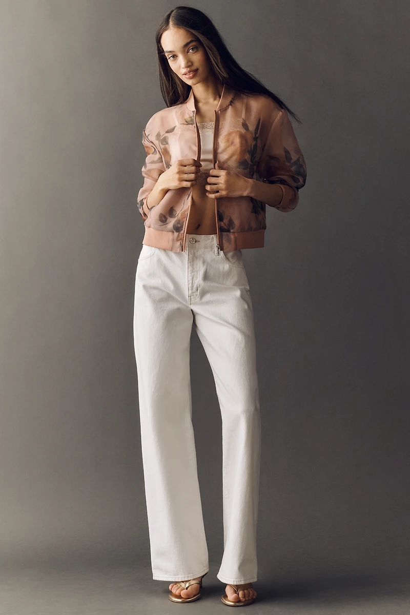 NVLT Floral Organza Bomber Jacket