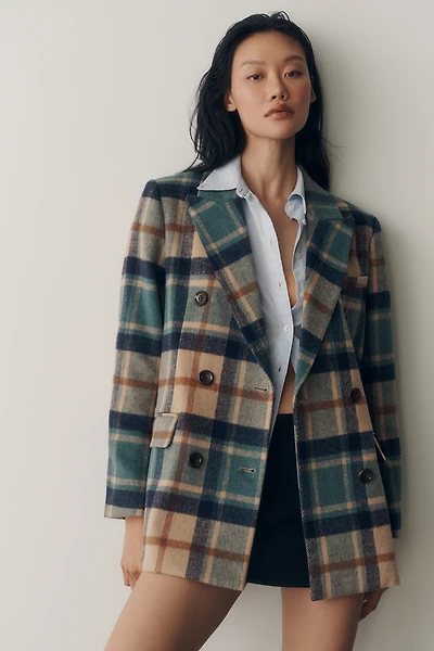 NVLT Plaid Double-Breasted Blazer