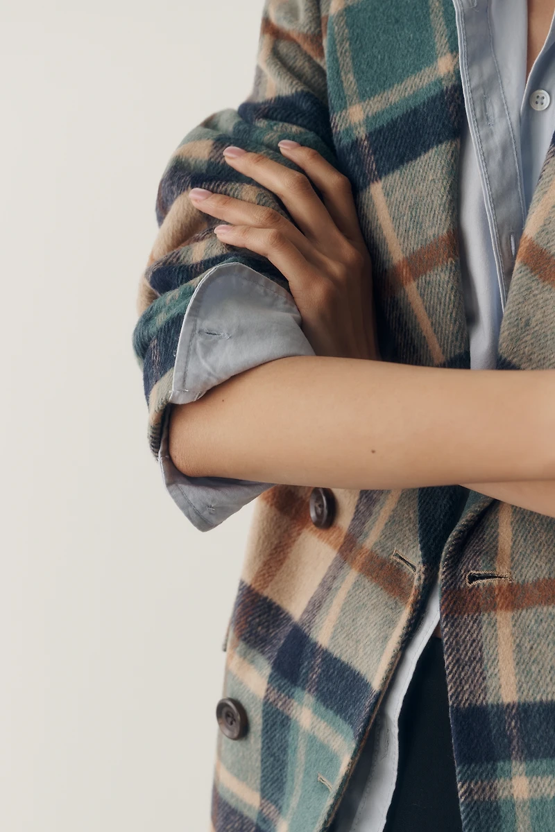 NVLT Plaid Double-Breasted Blazer