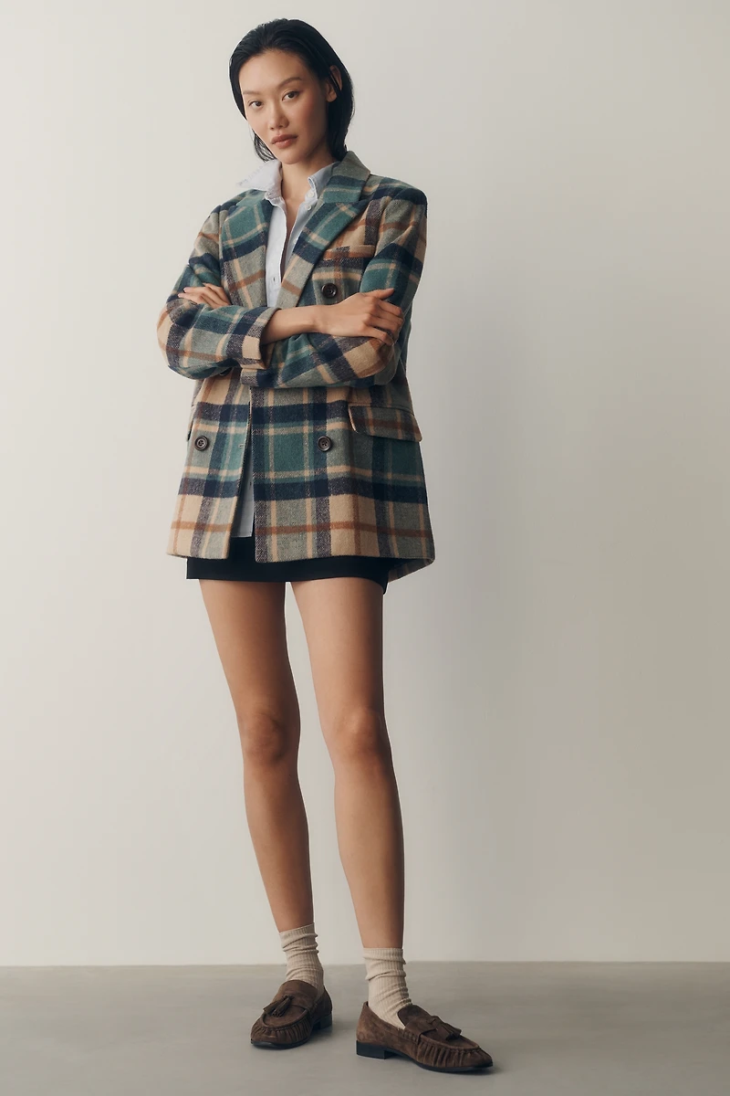 NVLT Plaid Double-Breasted Blazer