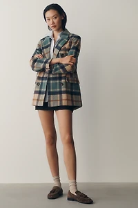 NVLT Plaid Double-Breasted Blazer