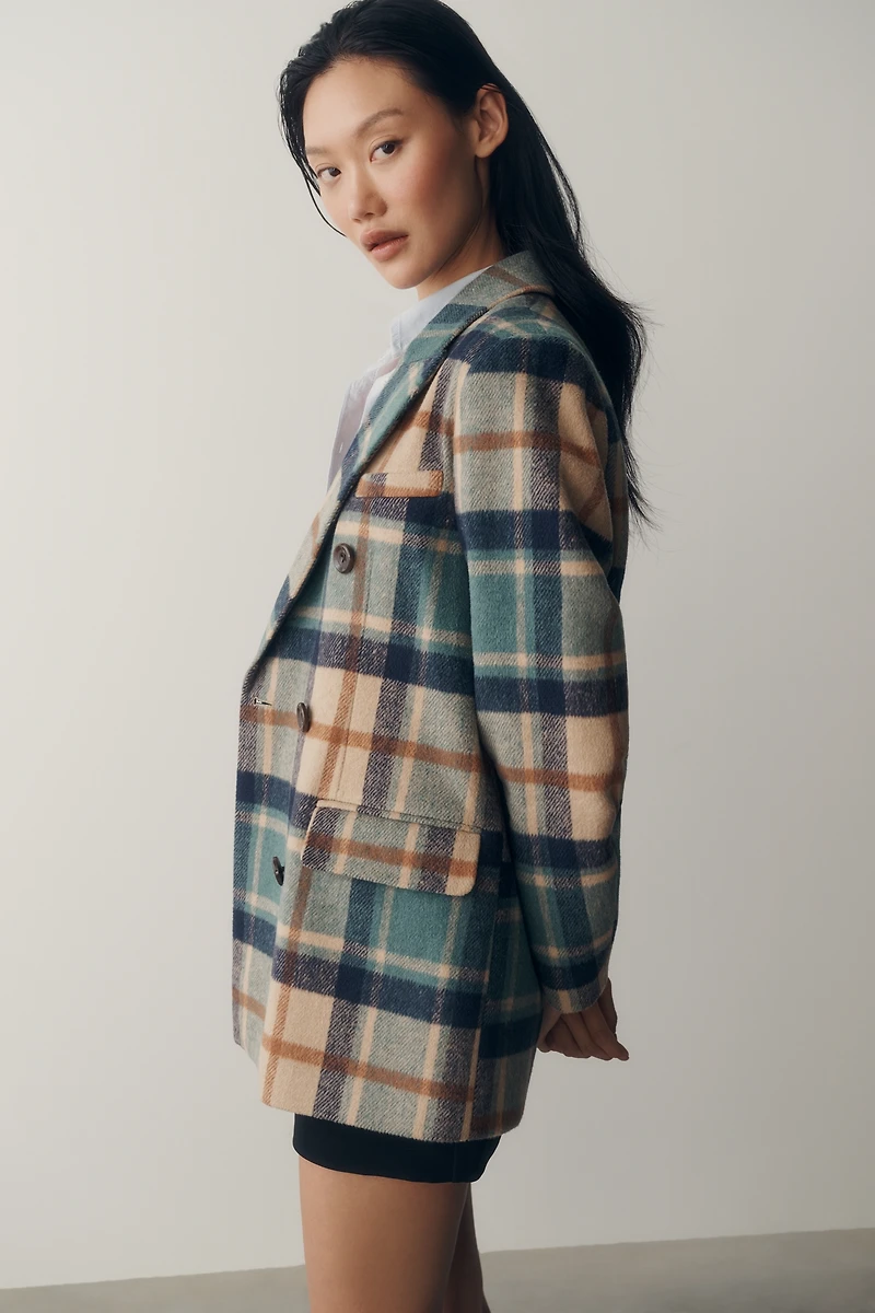 NVLT Plaid Double-Breasted Blazer