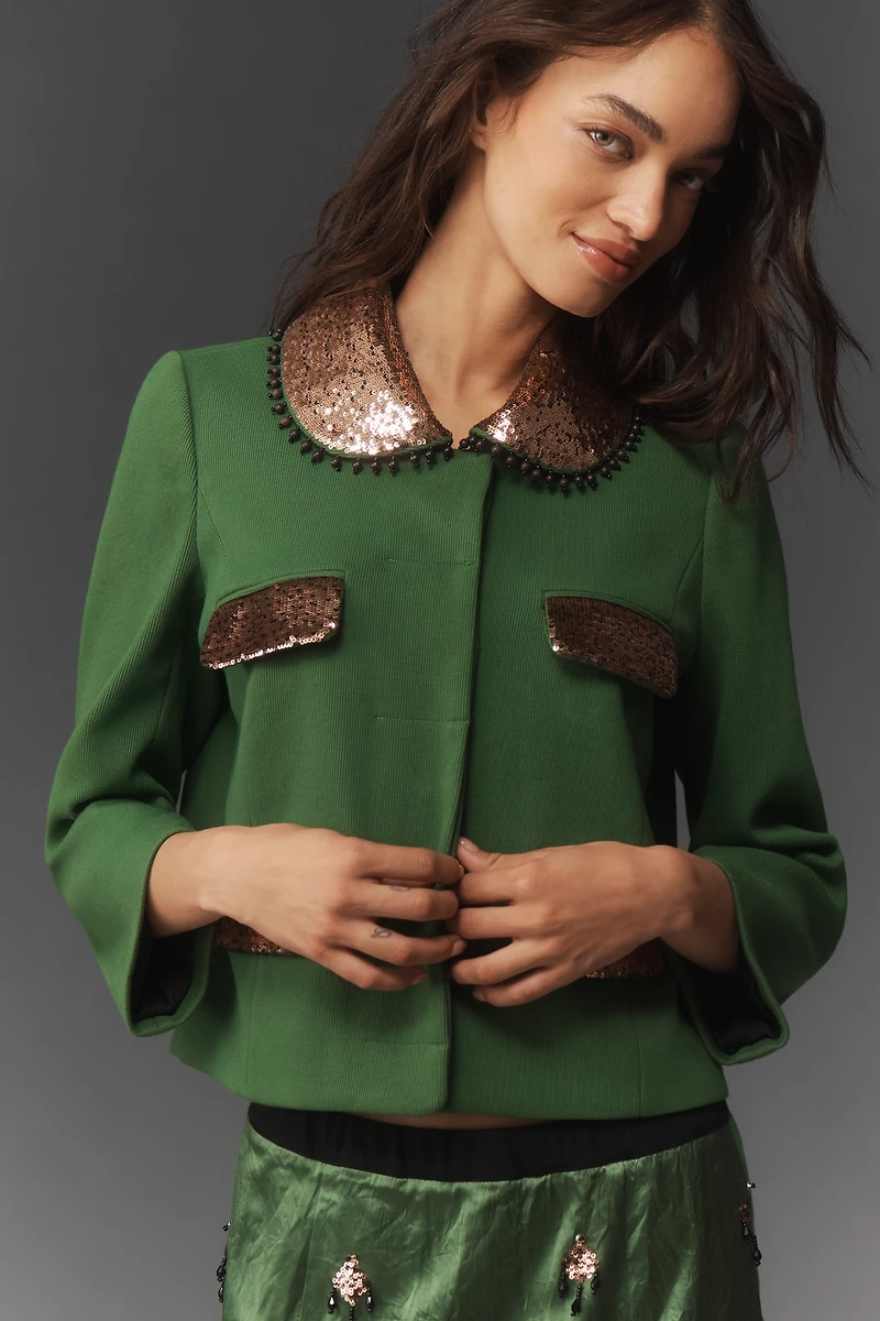 Hope for Flowers by Tracy Reese Embellished Micro Jacket
