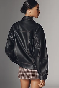 Pilcro Real Leather Bomber Jacket