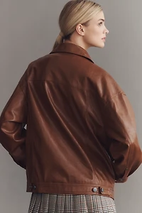 The Weston Faux Leather Boyfriend Jacket by Pilcro