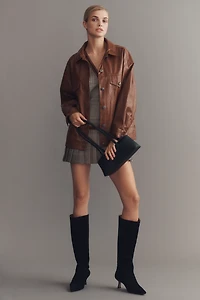 The Weston Faux Leather Boyfriend Jacket by Pilcro