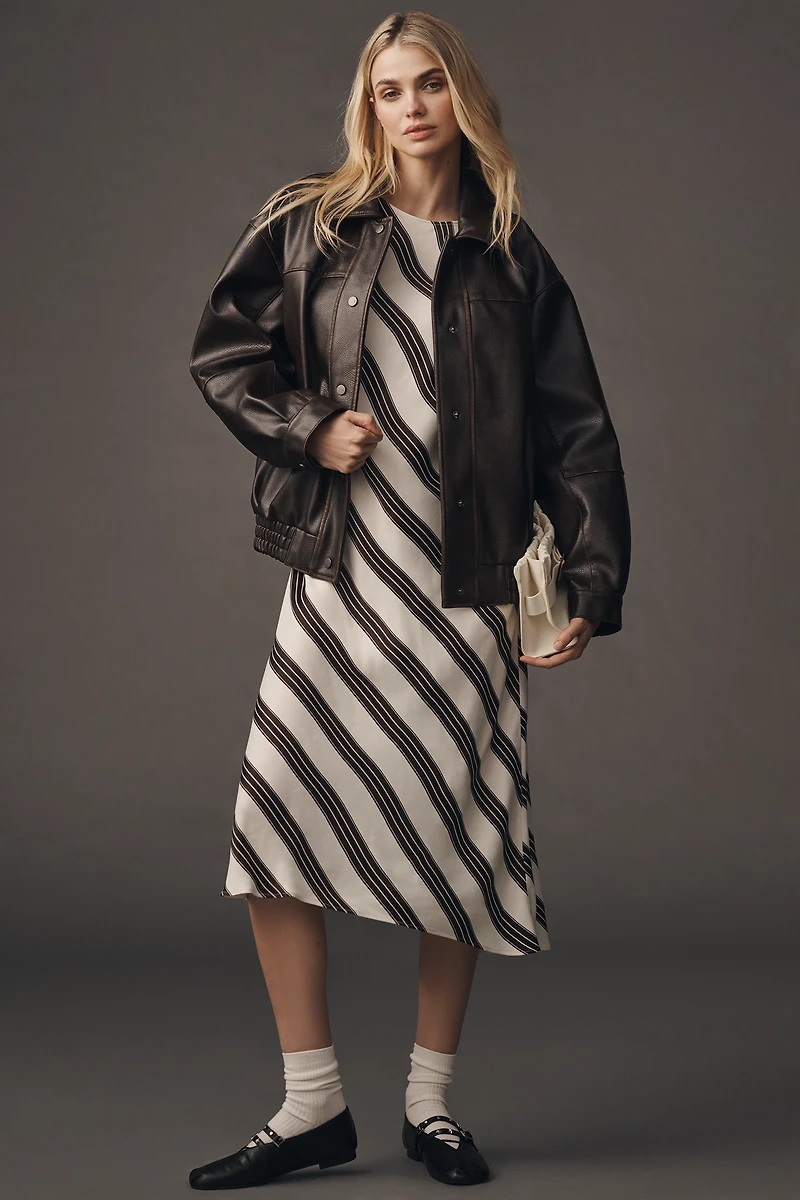 Pilcro Oversized Washed Faux-Leather Jacket