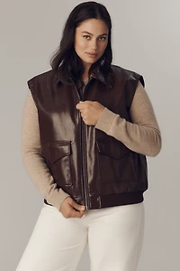 Maeve Faux-Leather Utility Vest