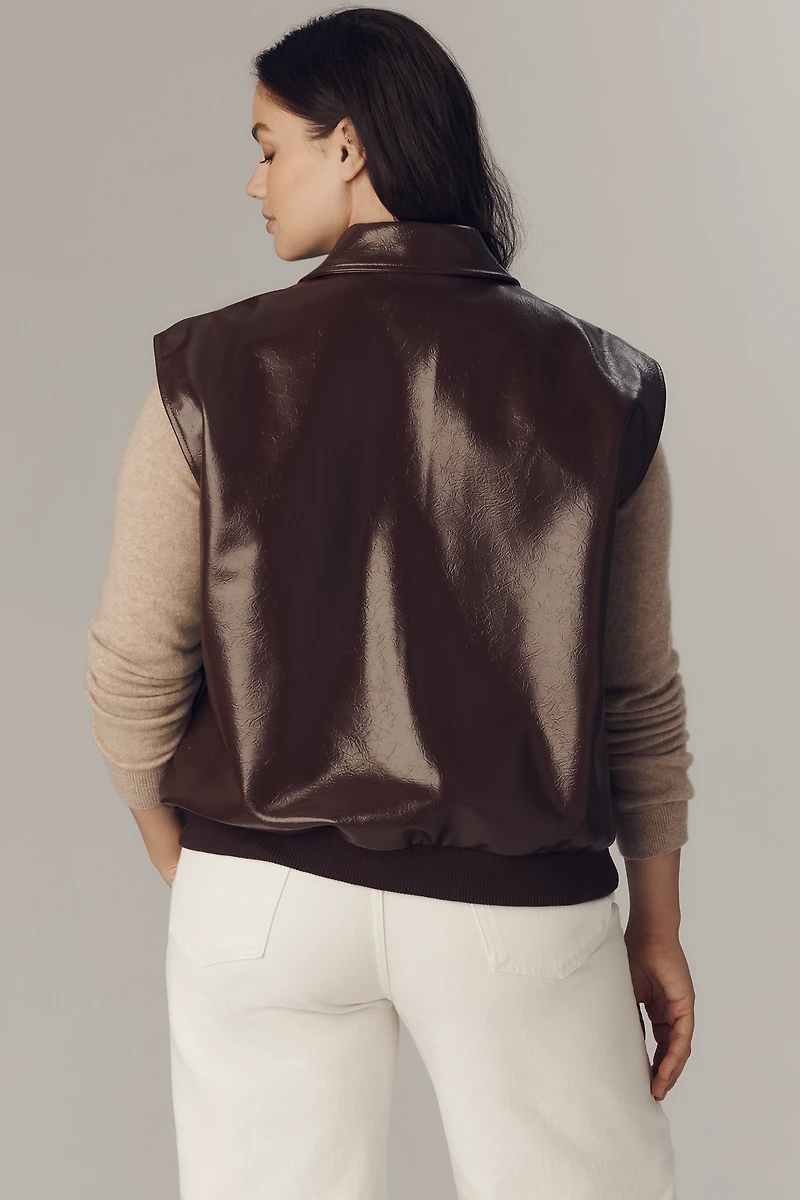 Maeve Faux-Leather Utility Vest