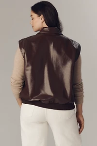 Maeve Faux-Leather Utility Vest