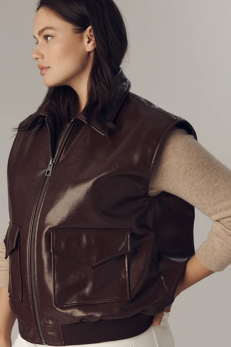 Maeve Faux-Leather Utility Vest