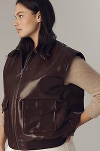 Maeve Faux-Leather Utility Vest