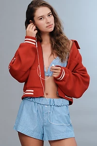 Maeve Knit Varsity Jacket