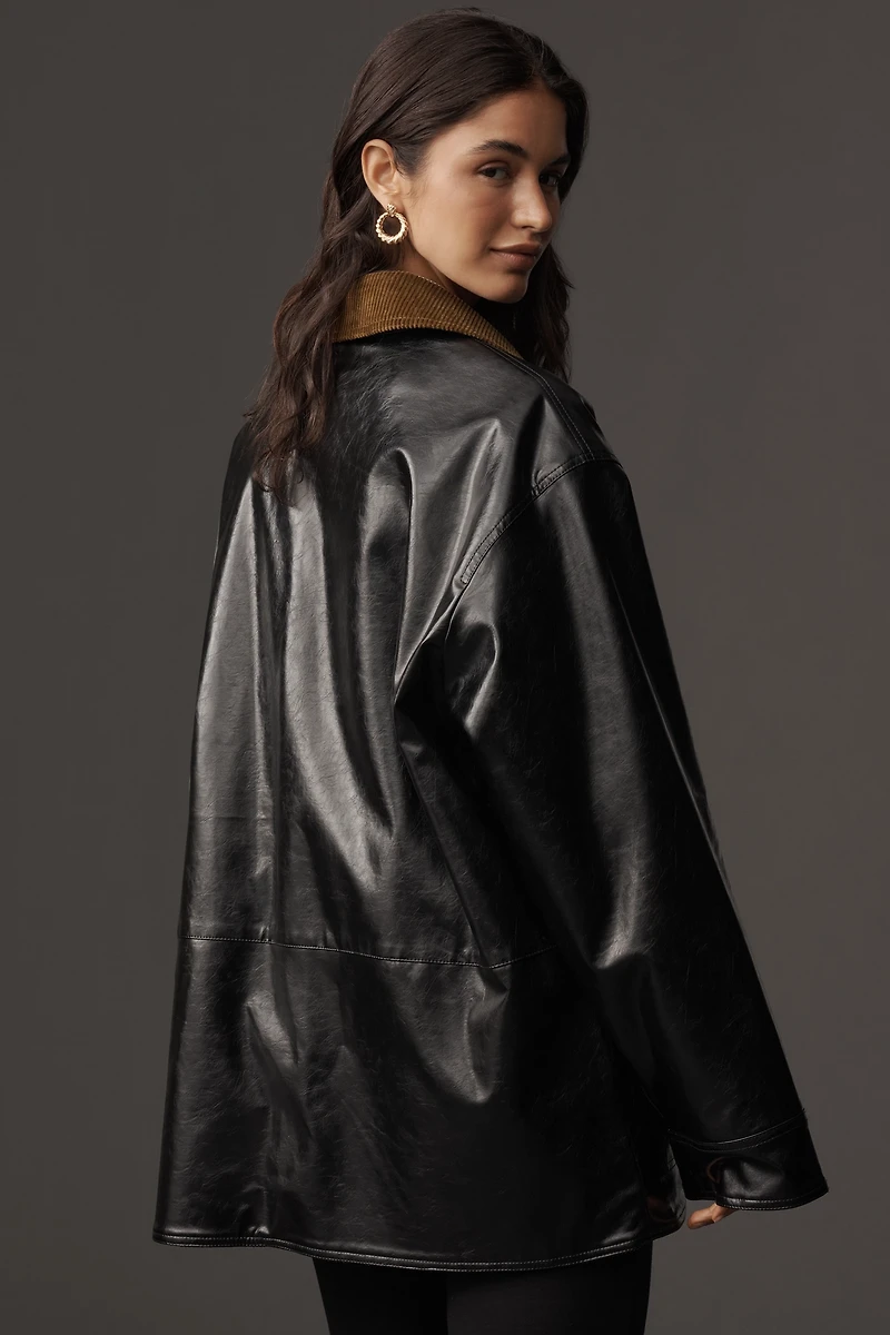 Maeve Patent Chore Jacket