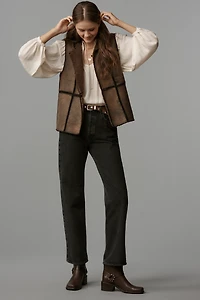 By Anthropologie Stitched Sherpa Fleece Vest