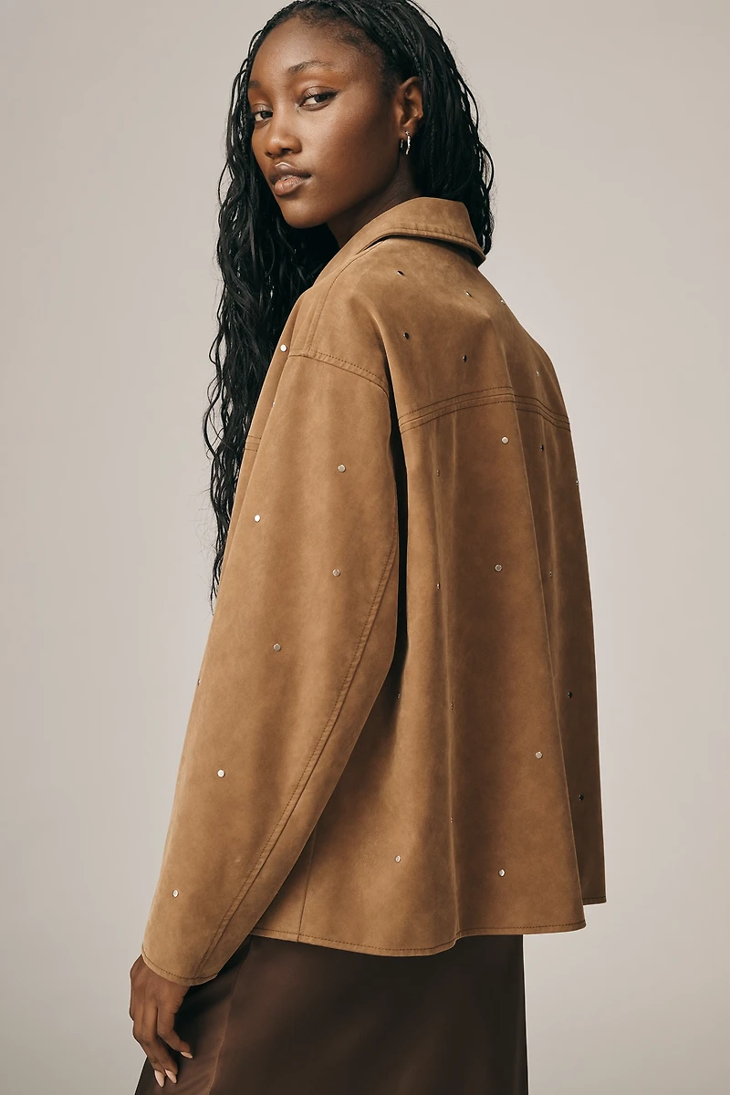 Pilcro Faux-Suede Studded Jacket