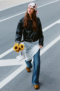 By Anthropologie Faux-Leather Eyelet Moto Jacket