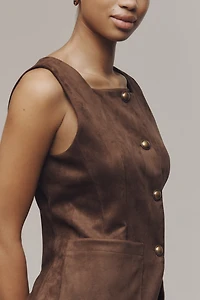 Maeve Faux-Suede Cutaway Vest