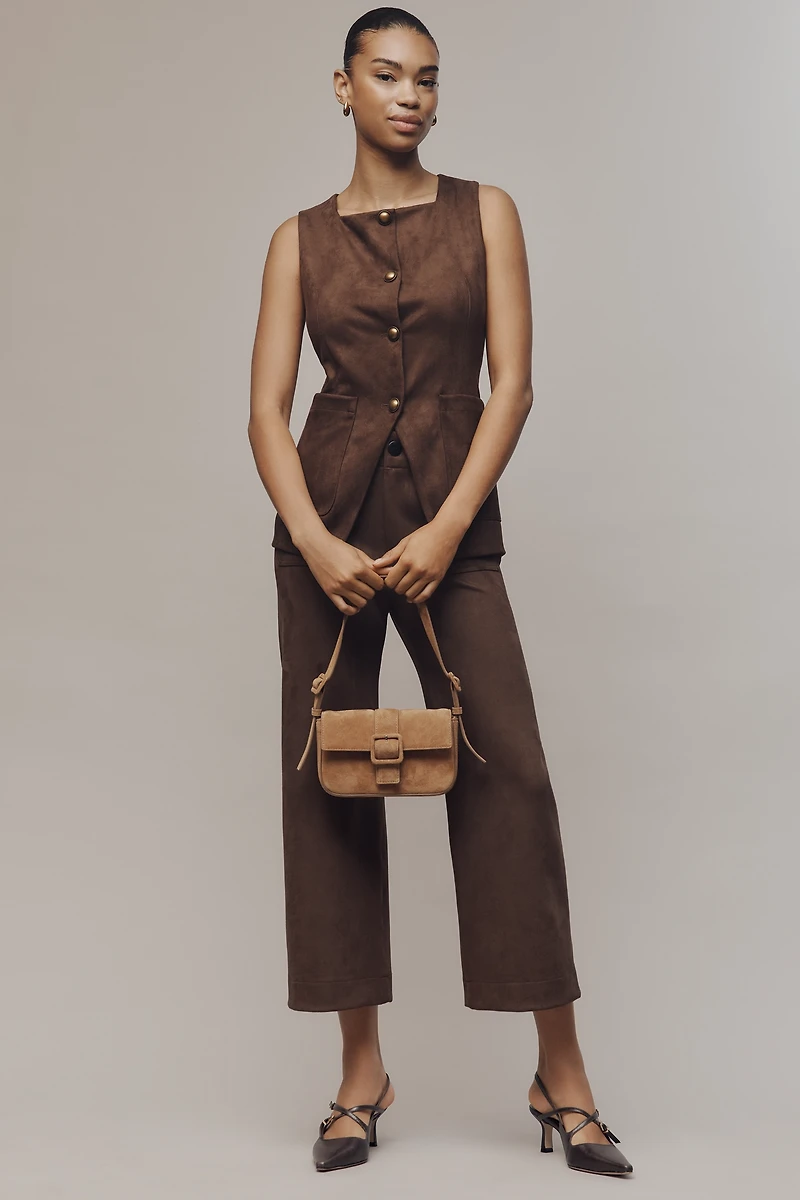 Maeve Faux-Suede Cutaway Vest