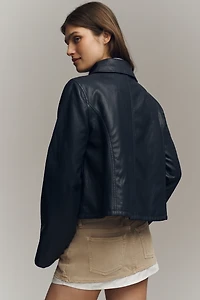 Maeve Faux Leather Retro Swing Jacket