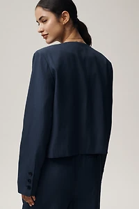 Maeve Collarless Cropped Blazer