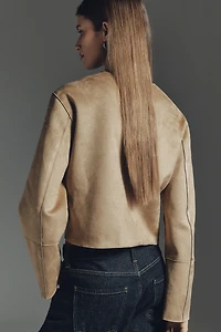 Maeve Faux Suede Cropped Jacket