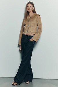 Maeve Faux Suede Cropped Jacket