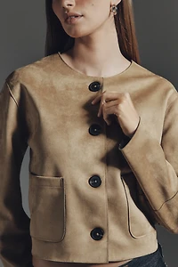 Maeve Faux Suede Cropped Jacket