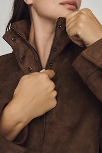 Maeve Imara Faux-Suede Funnel-Neck Jacket