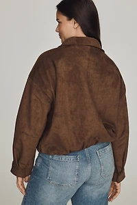 Maeve Imara Faux-Suede Funnel-Neck Jacket