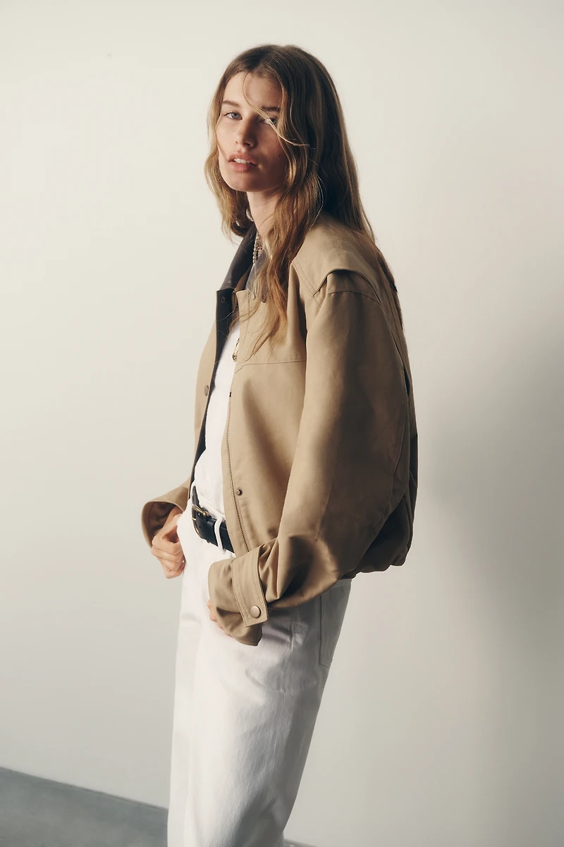 Pilcro 100% Cotton Cropped Utility Jacket