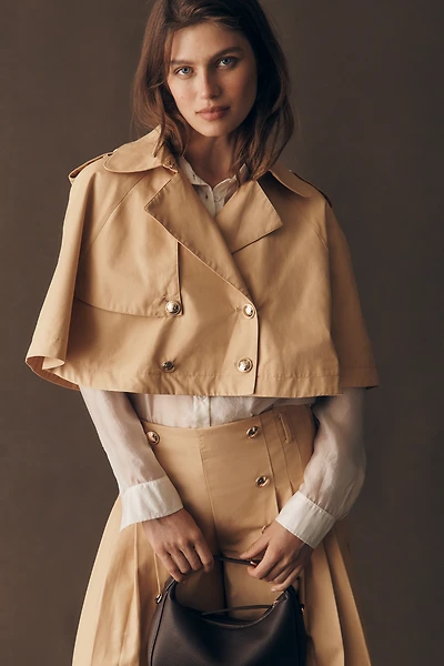 Maeve Cropped Trench Cape