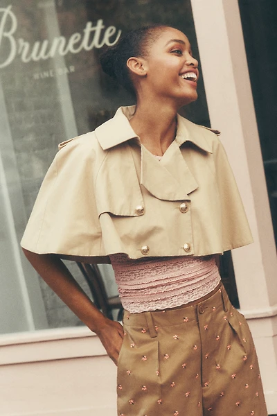 Maeve Cropped Trench Cape