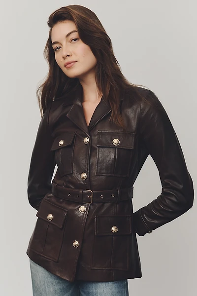 Walter Baker Joan Leather Belted Jacket