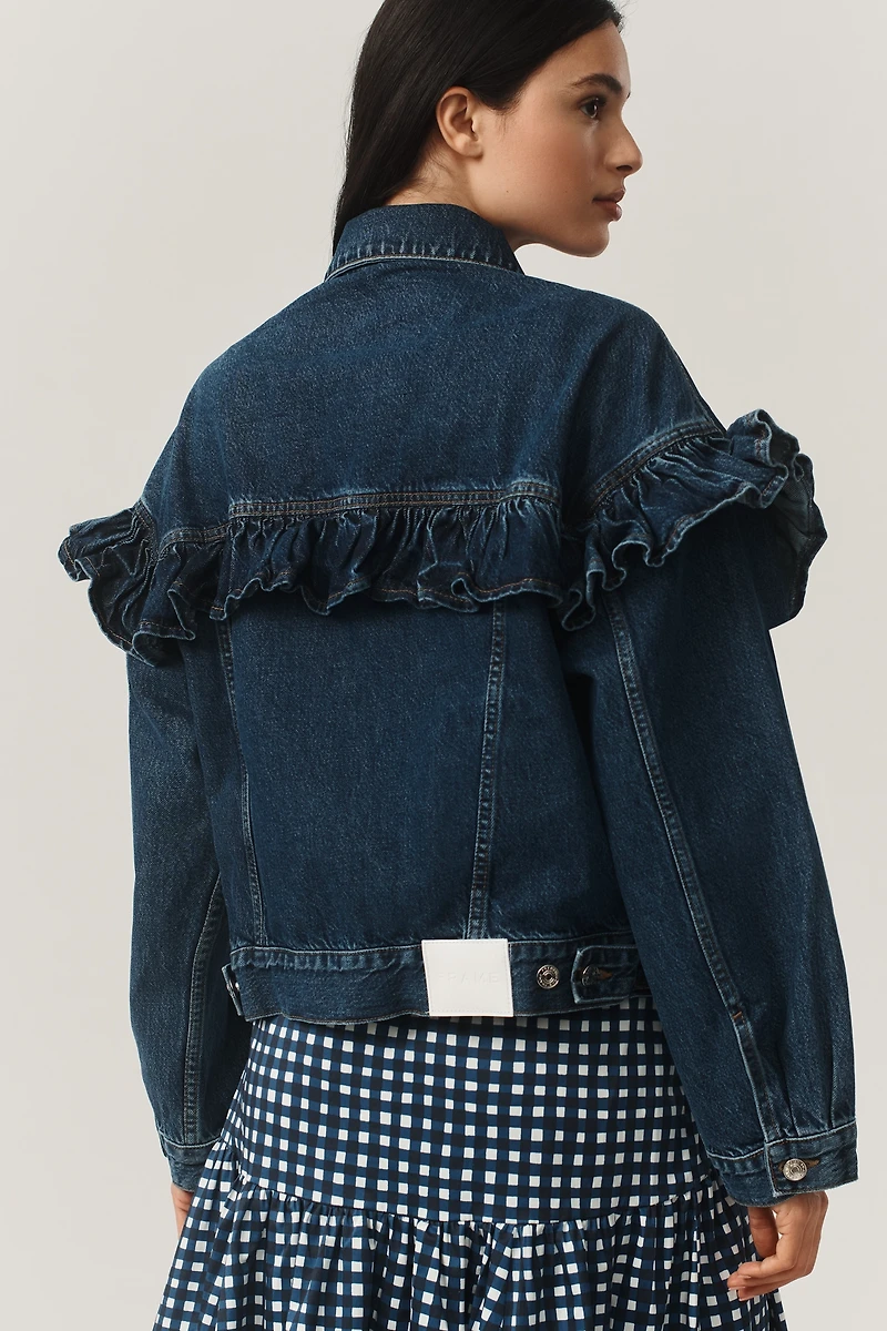 FRAME Ruffle Denim Jacket