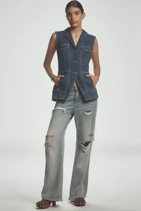 Pilcro Longline Denim Vest