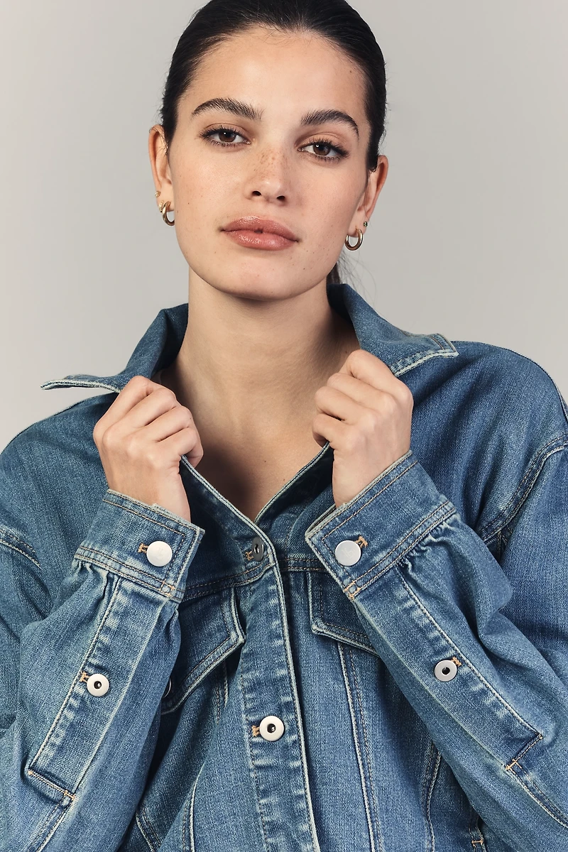 The Weston Denim Boyfriend Jacket by Pilcro: Crop Edition