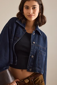 Pilcro Cuffed Crop Denim Jacket