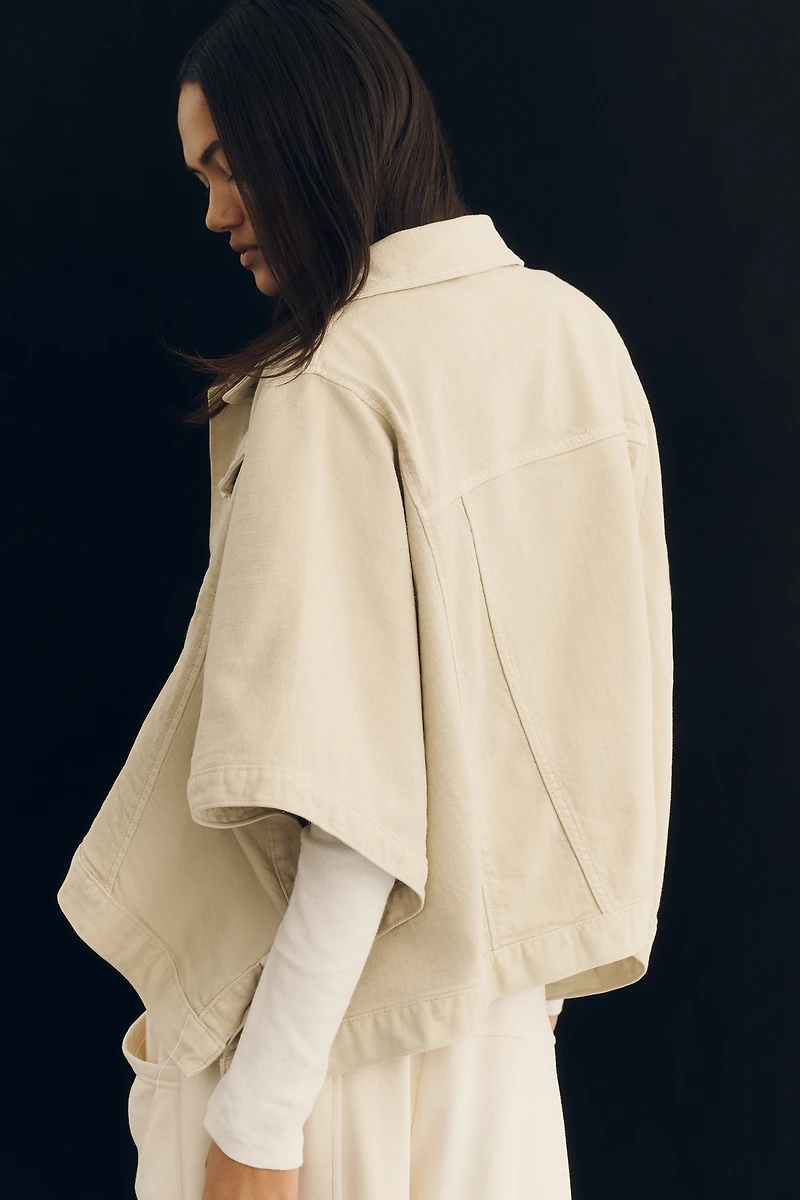 Weston Regenerative Cotton Denim Cape Jacket by Pilcro