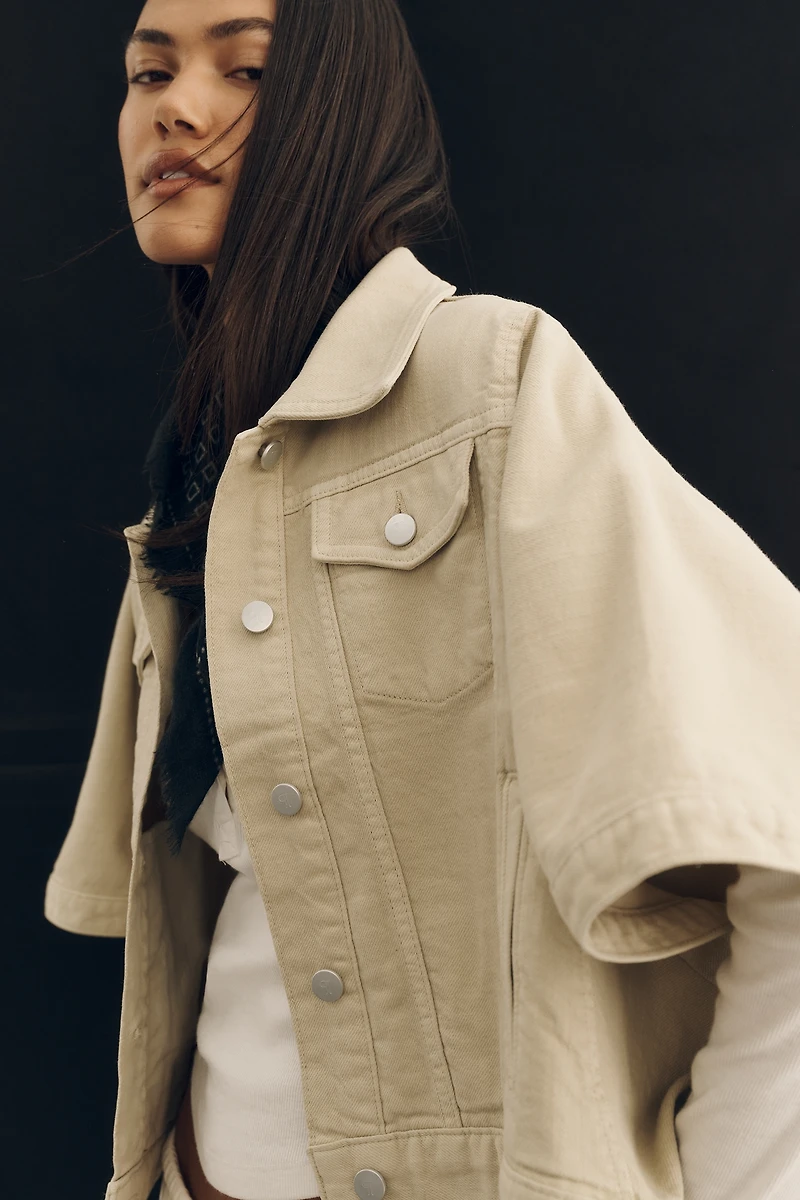 Weston Regenerative Cotton Denim Cape Jacket by Pilcro